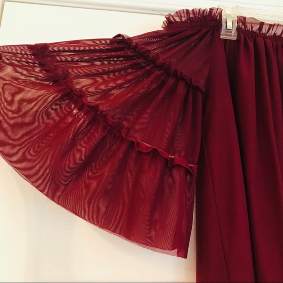 Burgundy Ruffle Blouse - Picture 2 of 3